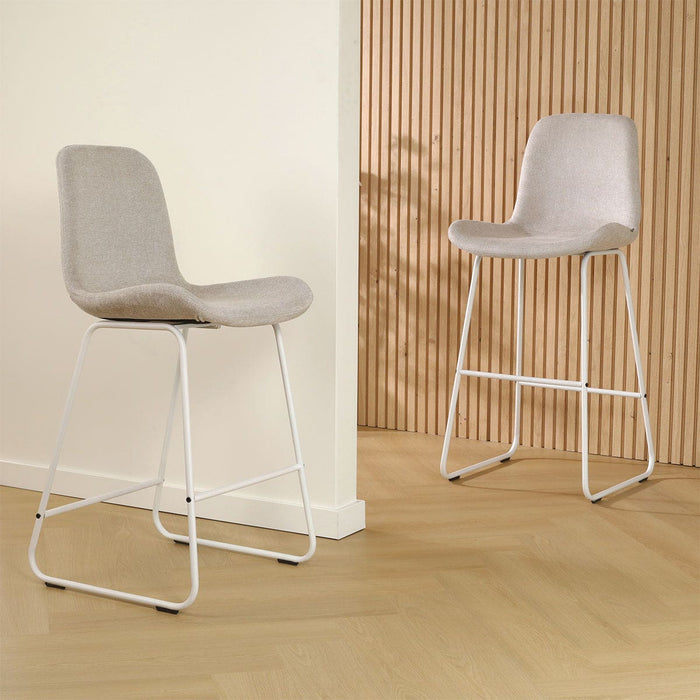 Nolon Nino-Fé Barkruk Beige - Wit Onderstel - 75 cm