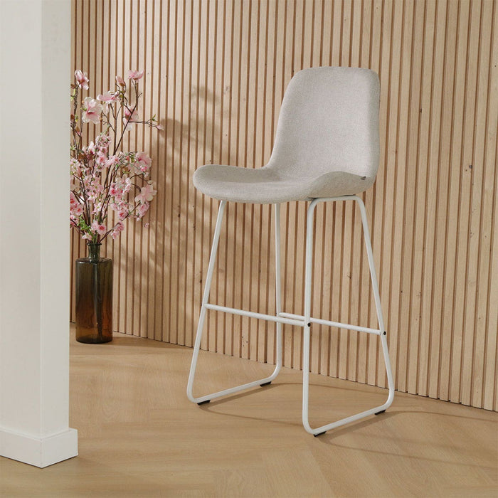 Nolon Nino-Fé Barkruk Beige - Wit Onderstel - 75 cm