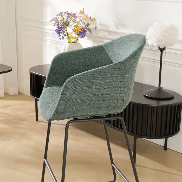 Nolon Nino-Otis Barkruk Donkergroen - met Armleuning - Zwart - 75 cm