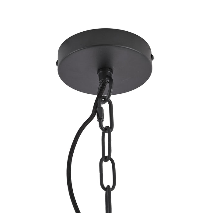 QAZQA Moderne kroonluchter zwart met smoke glas 9-lichts - Amel