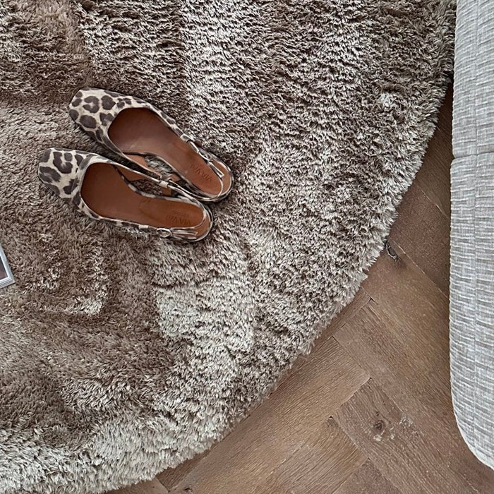 Organisch hoogpolig vloerkleed Odelia bruin|taupe - Interieur05