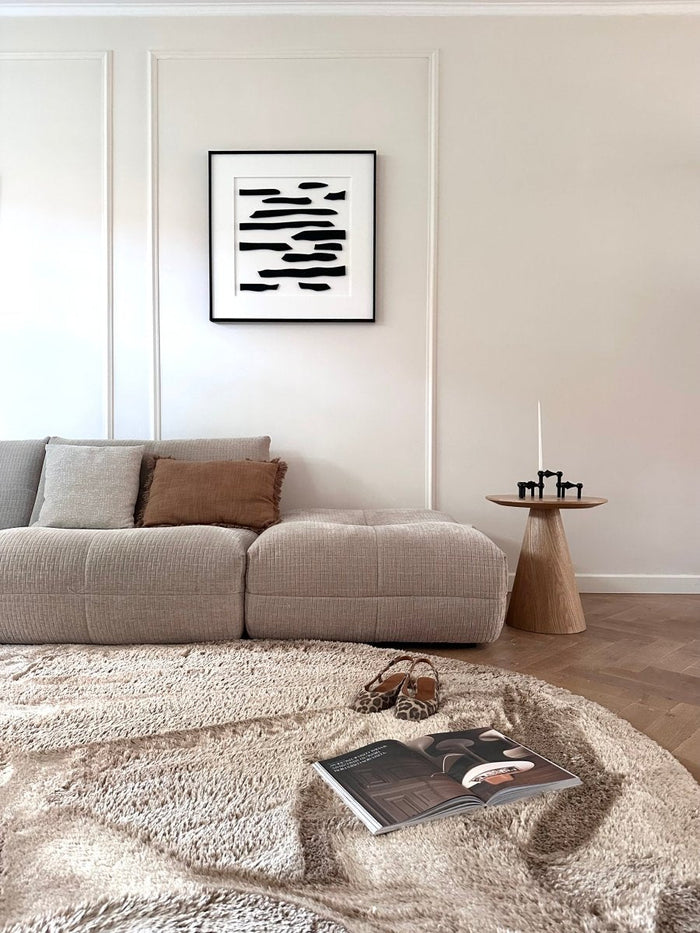 Organisch hoogpolig vloerkleed Odelia bruin|taupe - Interieur05