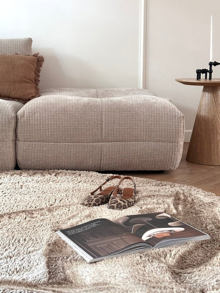 Organisch hoogpolig vloerkleed Odelia bruin|taupe - Interieur05