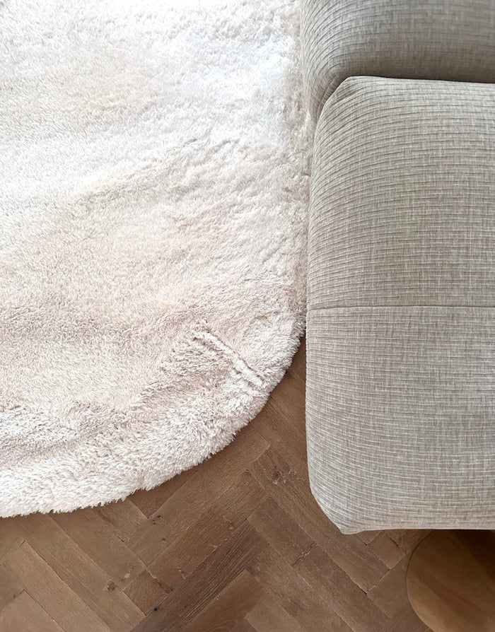 Organisch hoogpolig vloerkleed Odelia beige|wit - Interieur05