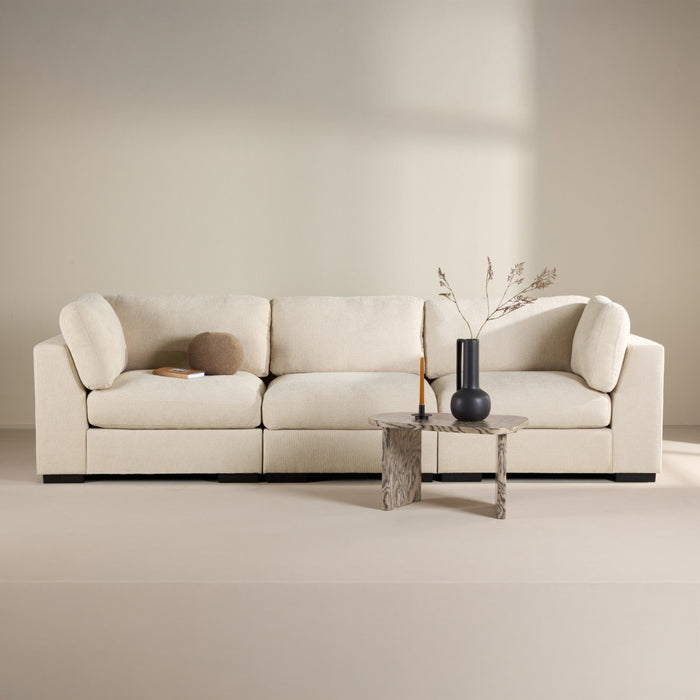 Fjôrd - 3-Zitsbank Beige Stof - 311x102x86cm - Salerno