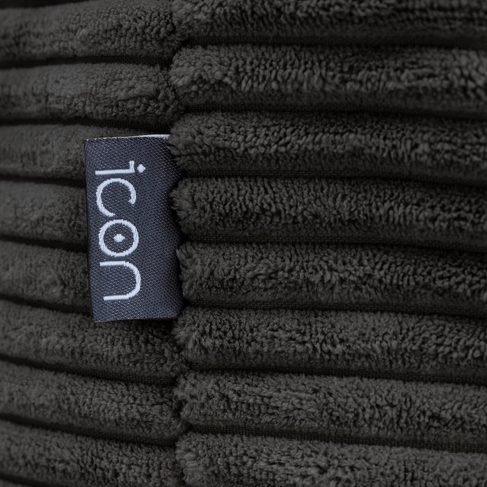 icon Milano XL Poef - Ribfluweel - Houtskool