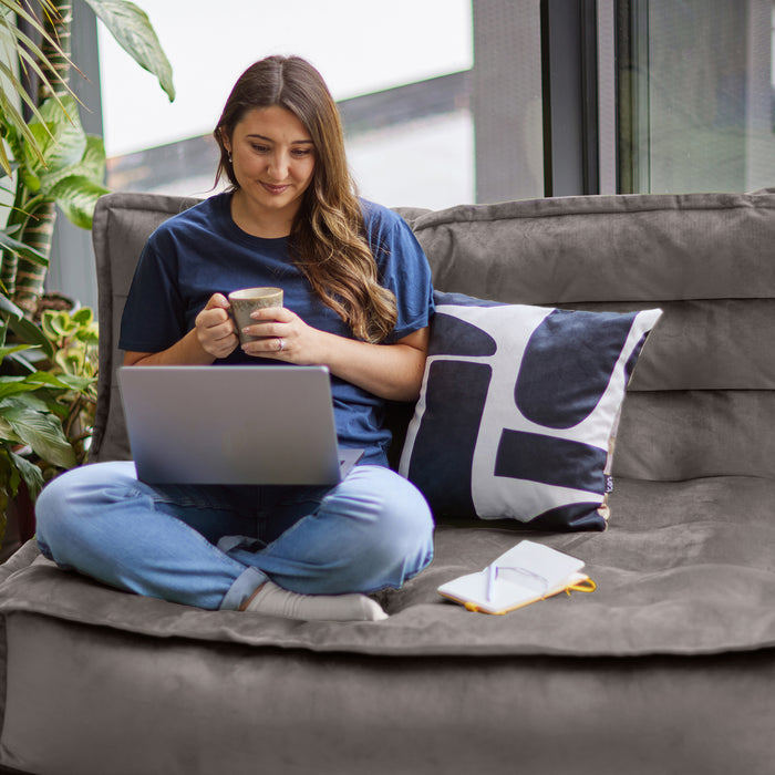 icon Kota 2-zitsbank - Zitzak - Velours - Houtskool