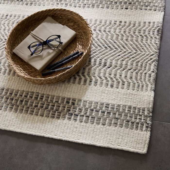 Theko Tapijt in Scandinavische stijl Trondheim 65x130 cm - Zwart|wit