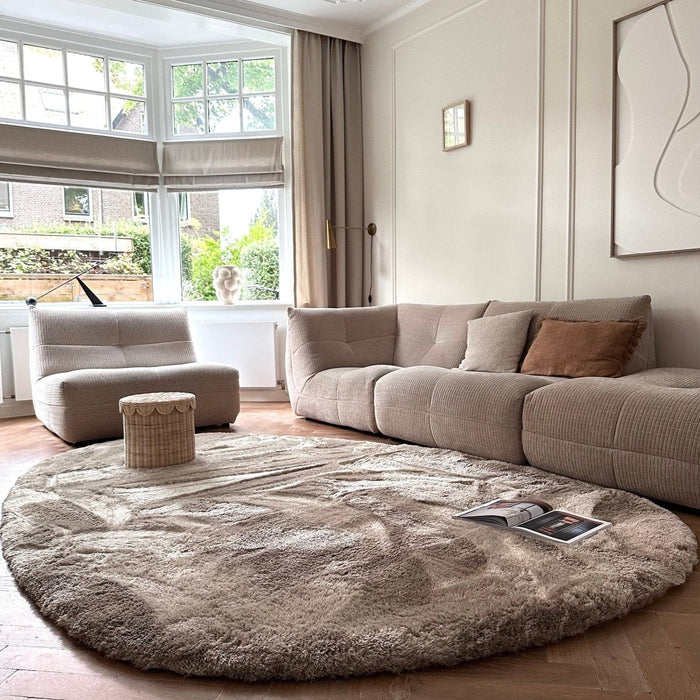 Organisch hoogpolig vloerkleed Odelia stone - Interieur05