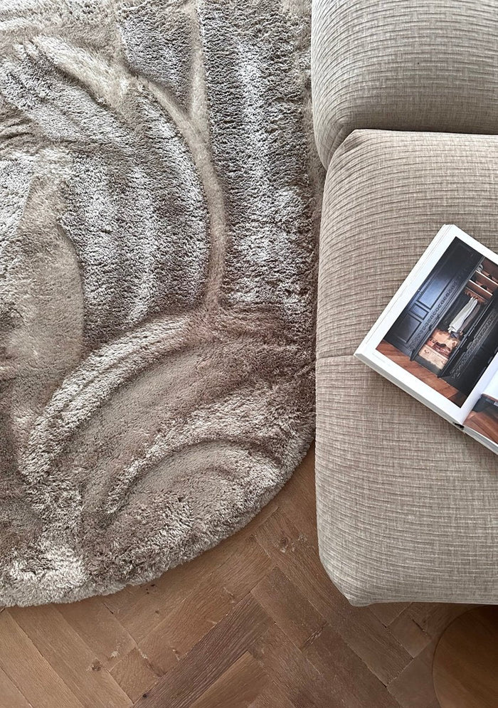 Organisch hoogpolig vloerkleed Odelia stone - Interieur05