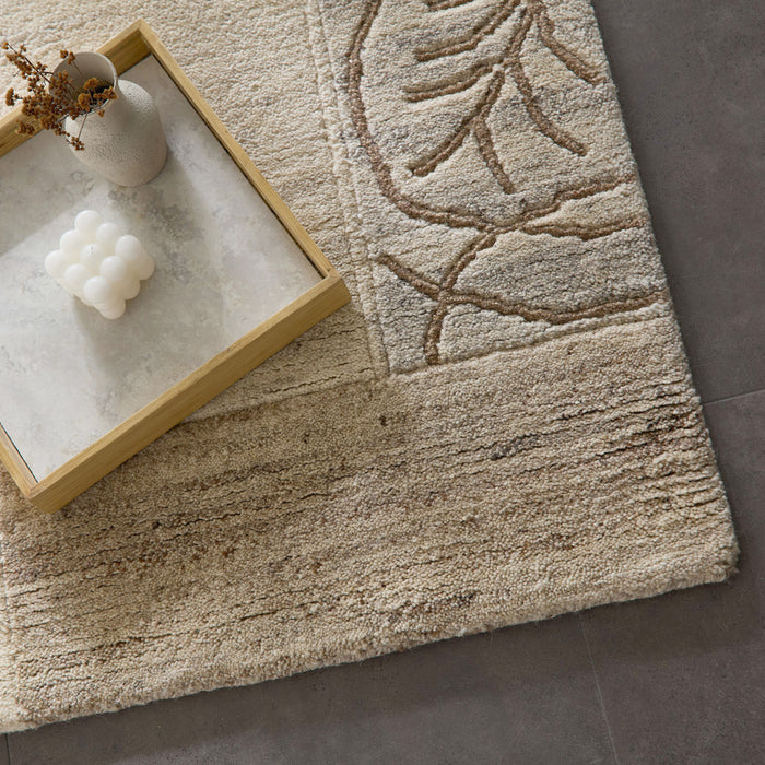 Theko Handgeknoopt wollen tapijt Nakarta 170x240 cm - Beige