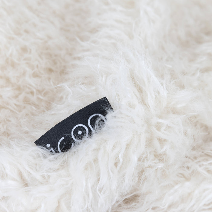 icon Kingston Zitzak - Fluffy Pluche Imitatiebont - Wit