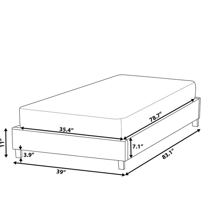 Beliani - ROANNE - Kinderbed - Beige - 90 x 200 cm - Polyester