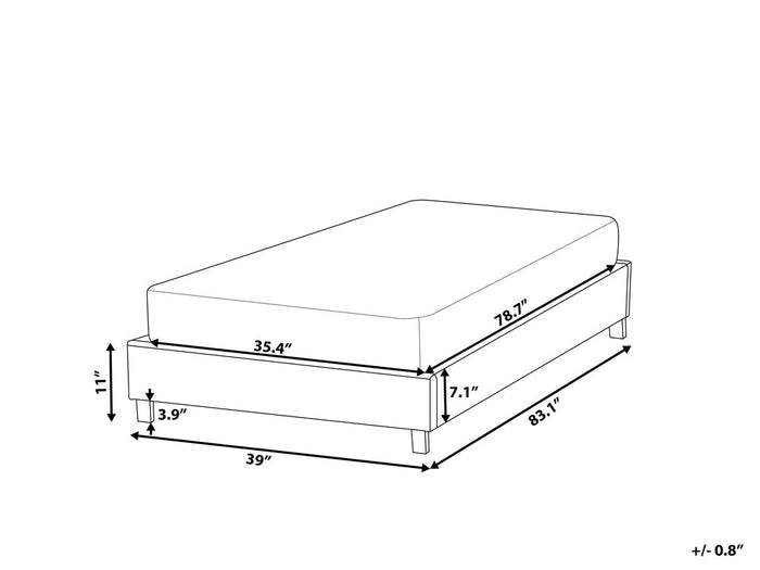 Beliani - ROANNE - Kinderbed - Beige - 90 x 200 cm - Polyester