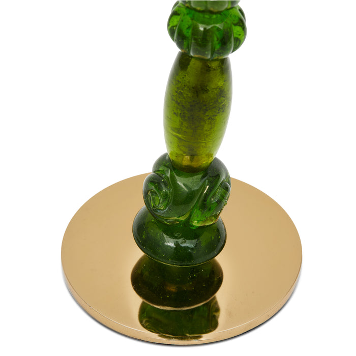 POLSPOTTEN Beads Kandelaar H 34 cm - Donkergroen