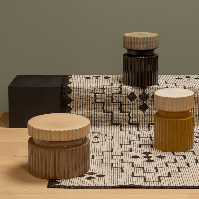 WOOOD Omari Vloerkleed - Wol|Jute - Naturel|Zwart - 1x160x230