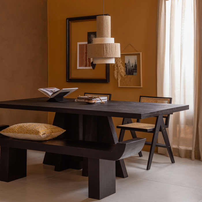 WOOOD Kean Eettafel - Mango - Zwart - 75x220x100