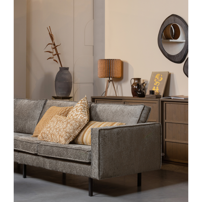 WOOOD Rodeo 3-Zits Bank - Structure Velvet - Frost - 85x277x86