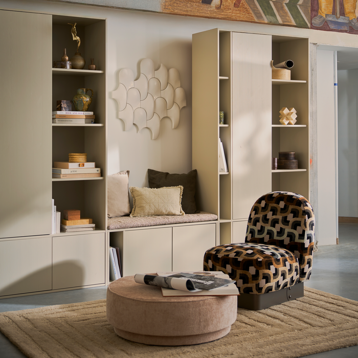 vtwonen Settle Down Tv-Meubel|Bankje Incl. Kussen - Grenen - Dust