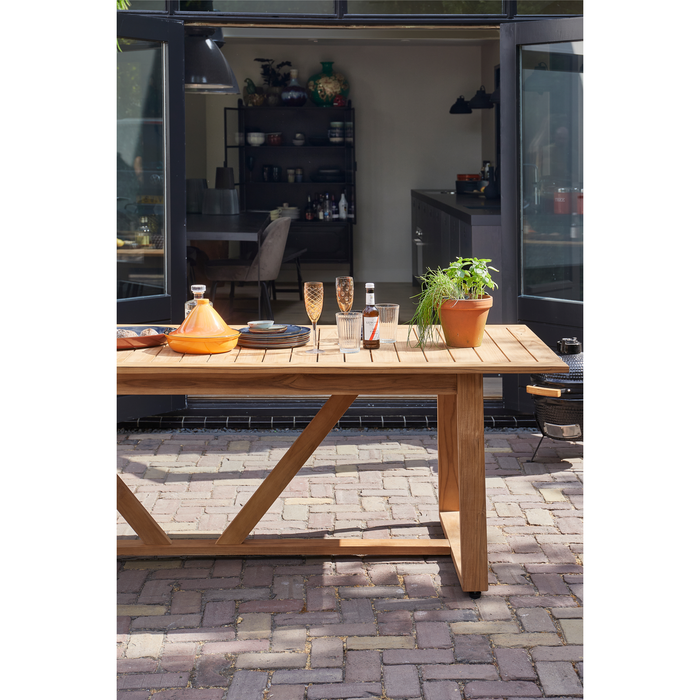 WOOOD Beaver Tuintafel - Teak - Naturel - 75x240x90