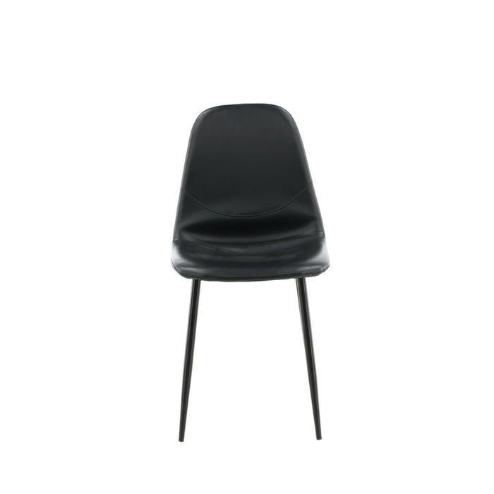 Fjôrd - Eetkamerstoel Zwart Kunstleer - Polar - Set van 2