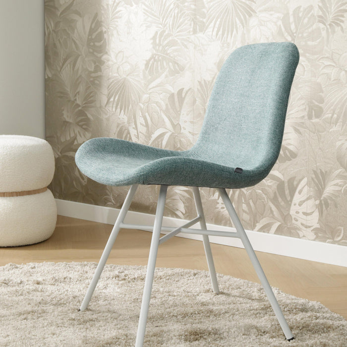 Nolon Noa-Fé Eetkamerstoel Zacht Goen - Stof - Wit Onderstel