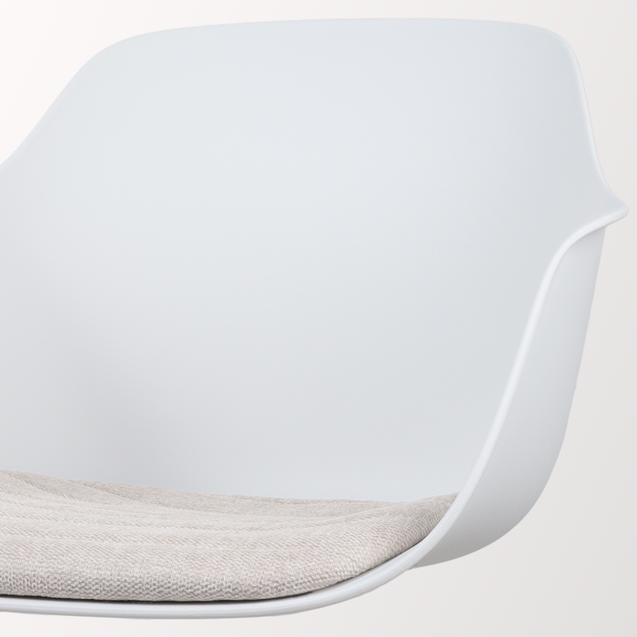 Nolon Nout-Liz Bureaustoel Wit - Beige Kussen - Wit Onderstel
