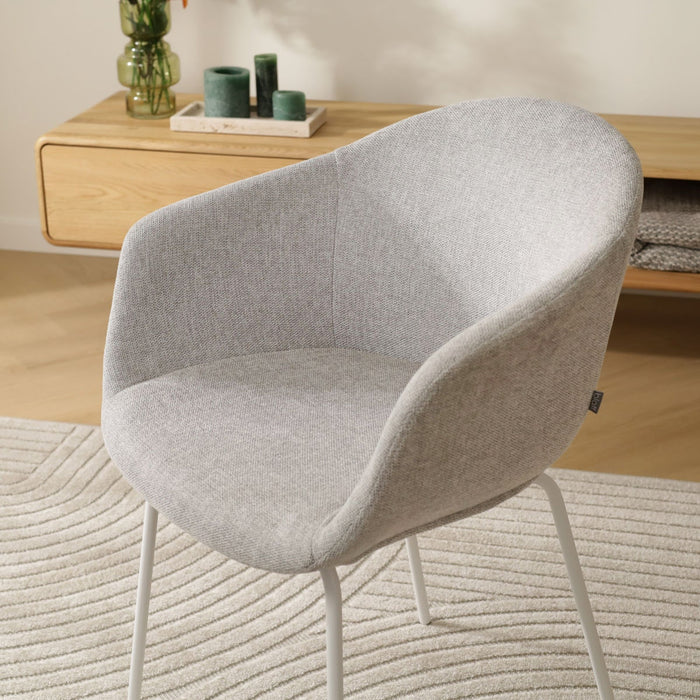 Nolon Nora-Otis Eetkamerstoel Lichtgrijs - met Armleuning - Wit