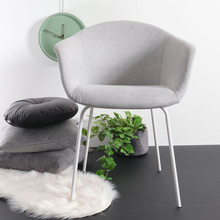 Nolon Nora-Otis Eetkamerstoel Lichtgrijs - met Armleuning - Wit