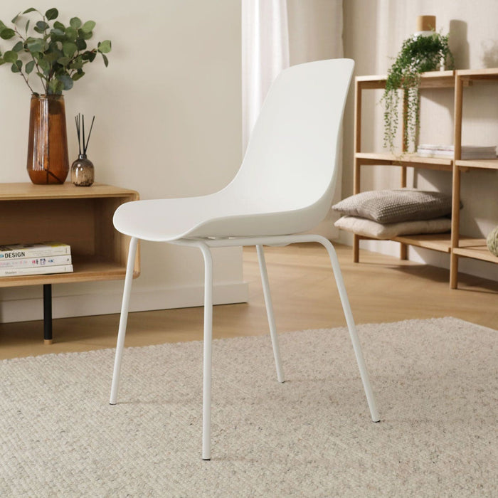 Nolon Nora-Pip Eetkamerstoel Wit - Kunststof - Wit Onderstel