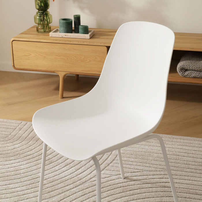 Nolon Nora-Pip Eetkamerstoel Wit - Kunststof - Wit Onderstel