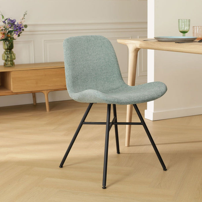 Nolon Noa-Fé Eetkamerstoel Zacht Groen - Stof - Zwart Onderstel