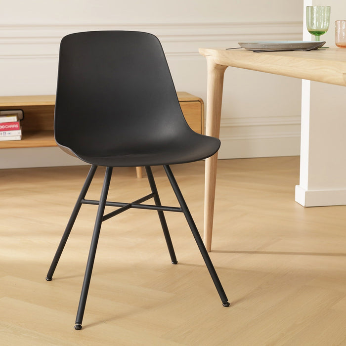Nolon Noa-Pip Eetkamerstoel Zwart - Kunststof - Zwart Onderstel