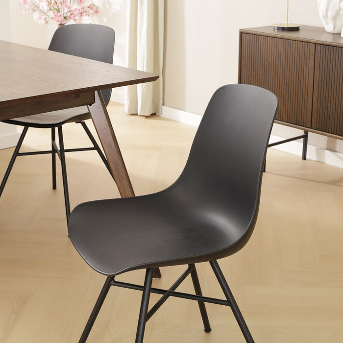 Nolon Noa-Pip Eetkamerstoel Zwart - Kunststof - Zwart Onderstel