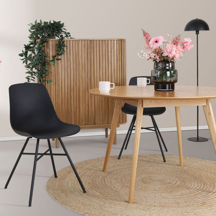 Nolon Noa-Pip Eetkamerstoel Zwart - Kunststof - Zwart Onderstel