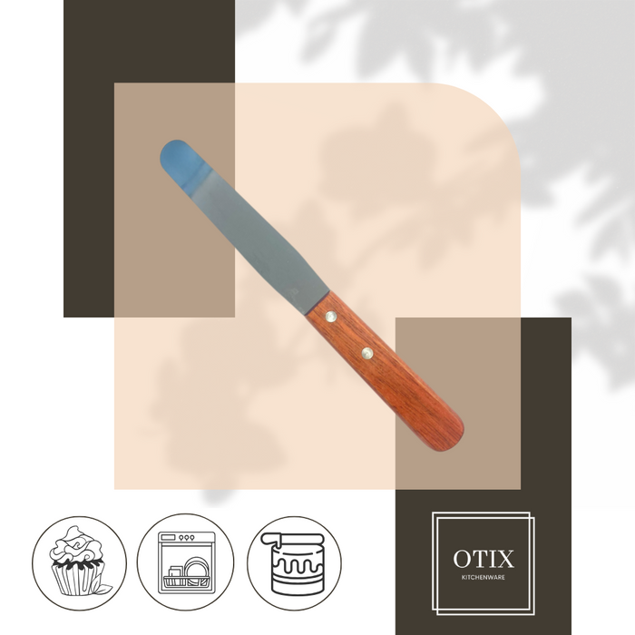 OTIX Glaceermes Paletmes Houten Handvat RVS Spatel 27cm Bakken en K...