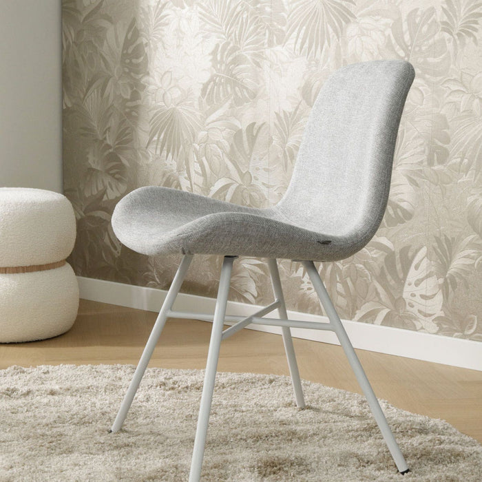 Nolon Noa-Fé Eetkamerstoel Lichtgrijs - Stof - Wit Onderstel