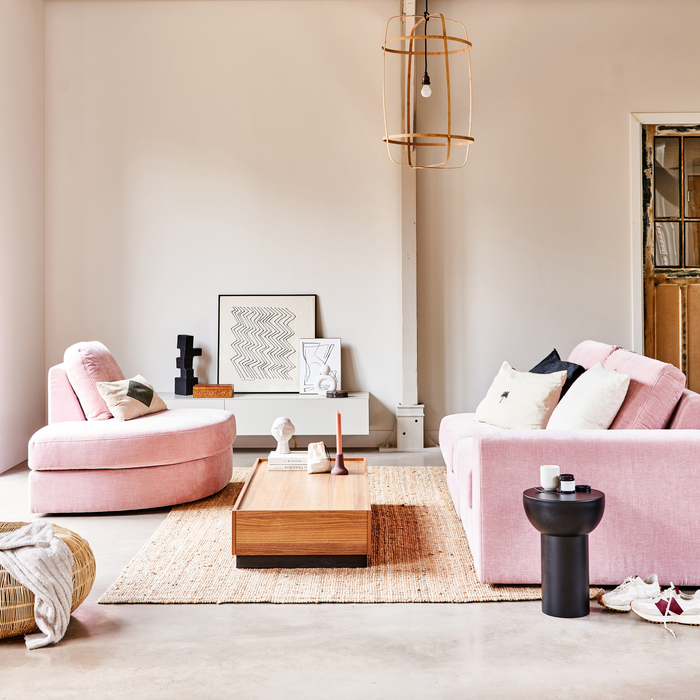 vtwonen Family 1-Zits Bank Element Arm Rechts - Polyester - Roze