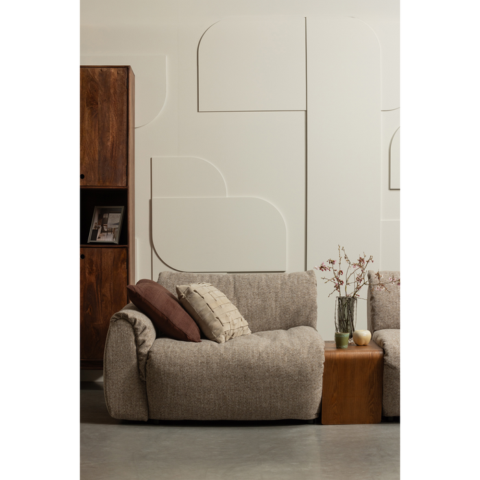 WOOOD Baggy 1-Zits Met Arm Links - Geweven Stof - Bruin Melange -