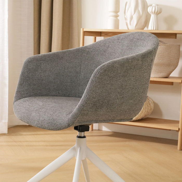 Nolon Nola-Otis Eetkamerstoel Donkergrijs - Draaibaar Wit Onderstel