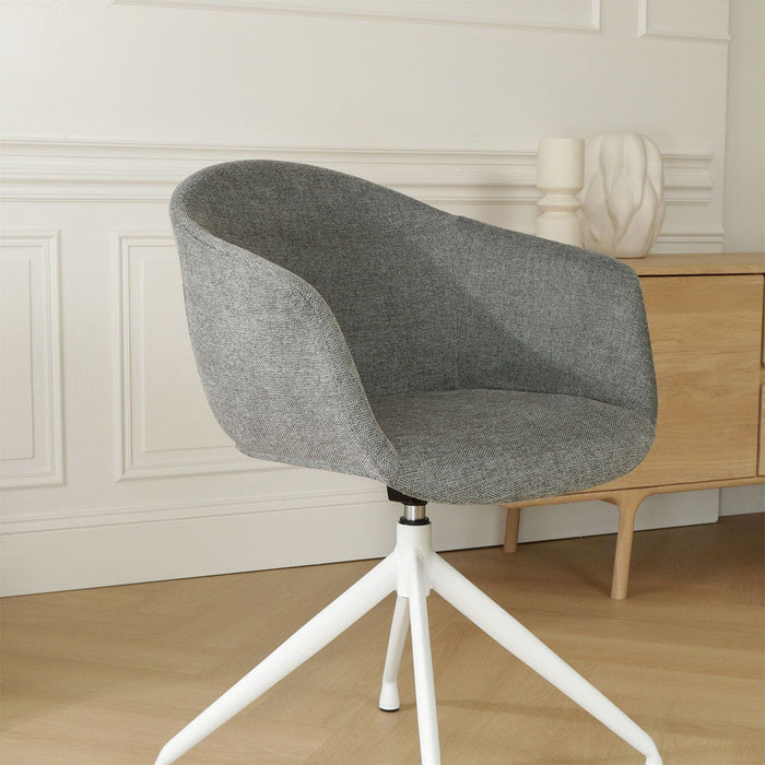 Nolon Nola-Otis Eetkamerstoel Donkergrijs - Draaibaar Wit Onderstel