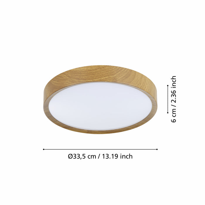 EGLO Musurita Plafondlamp - LED - Ø 34 cm - Bruin