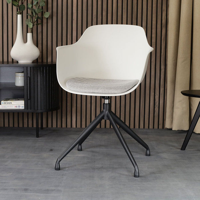 Nolon Nola-Liz Eetkamerstoel Wit - Lichtgrijs - Draaibaar - Zwart