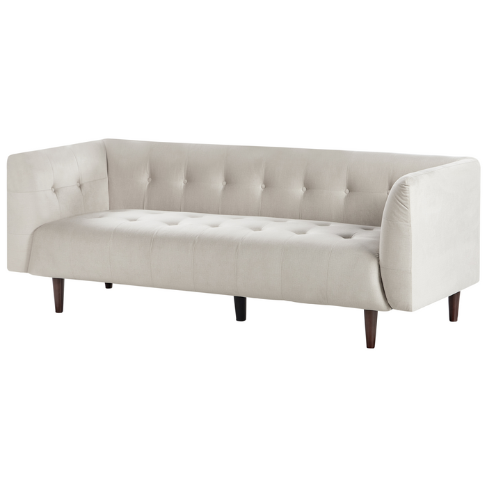 Beliani - BYSKE - Driezitsbank - Lichtbeige - Polyester