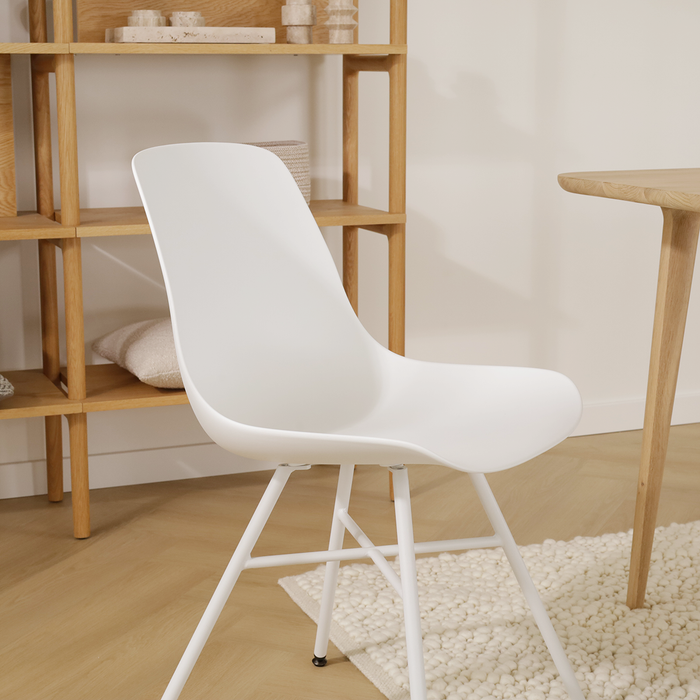 Nolon Noa-Pip Eetkamerstoel Wit - Kunststof - Wit Onderstel