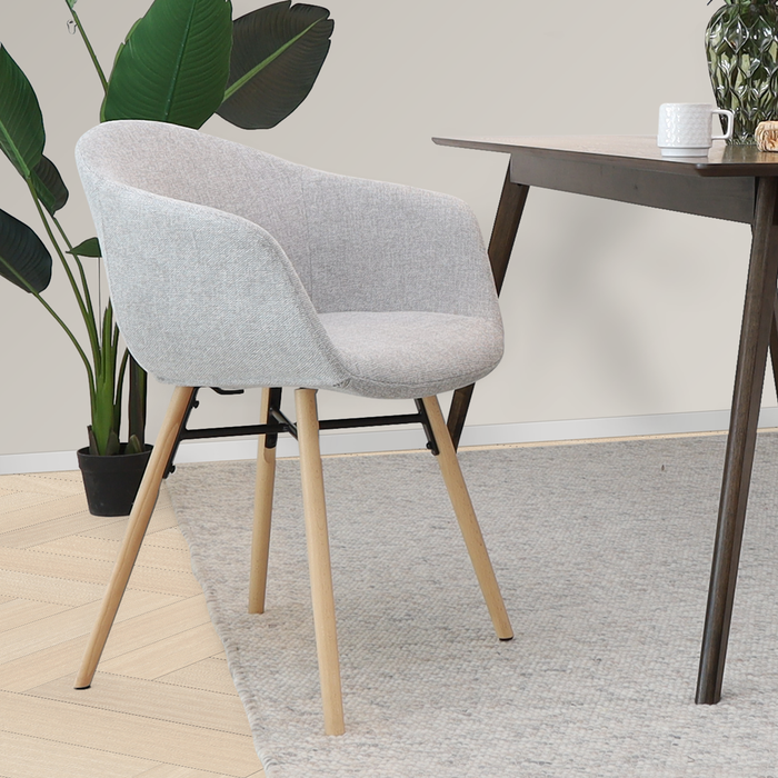 Nolon Nena-Otis Eetkamerstoel Lichtgrijs - Armleuning - Stof