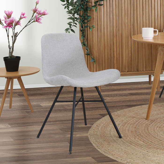 Nolon Noa-Fé Eetkamerstoel Lichtgrijs - Stof - Zwart Onderstel