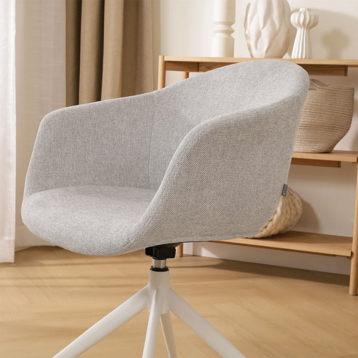 Nolon Nola-Otis Eetkamerstoel Lichtgrijs - Draaibaar Wit Onderstel