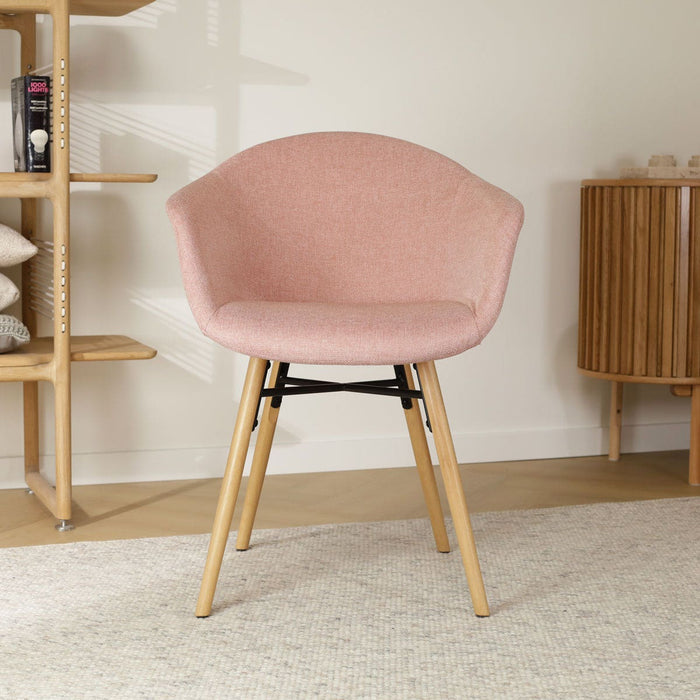Nolon Nena-Otis Eetkamerstoel Zacht Roze - Armleuning - Stof
