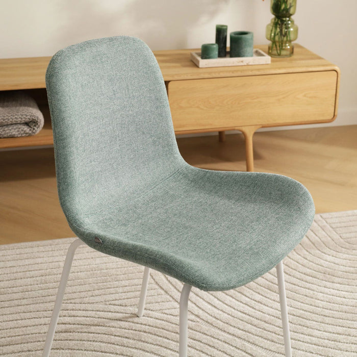 Nolon Nora-Fé Eetkamerstoel Zacht Groen - Stof - Witte Poten